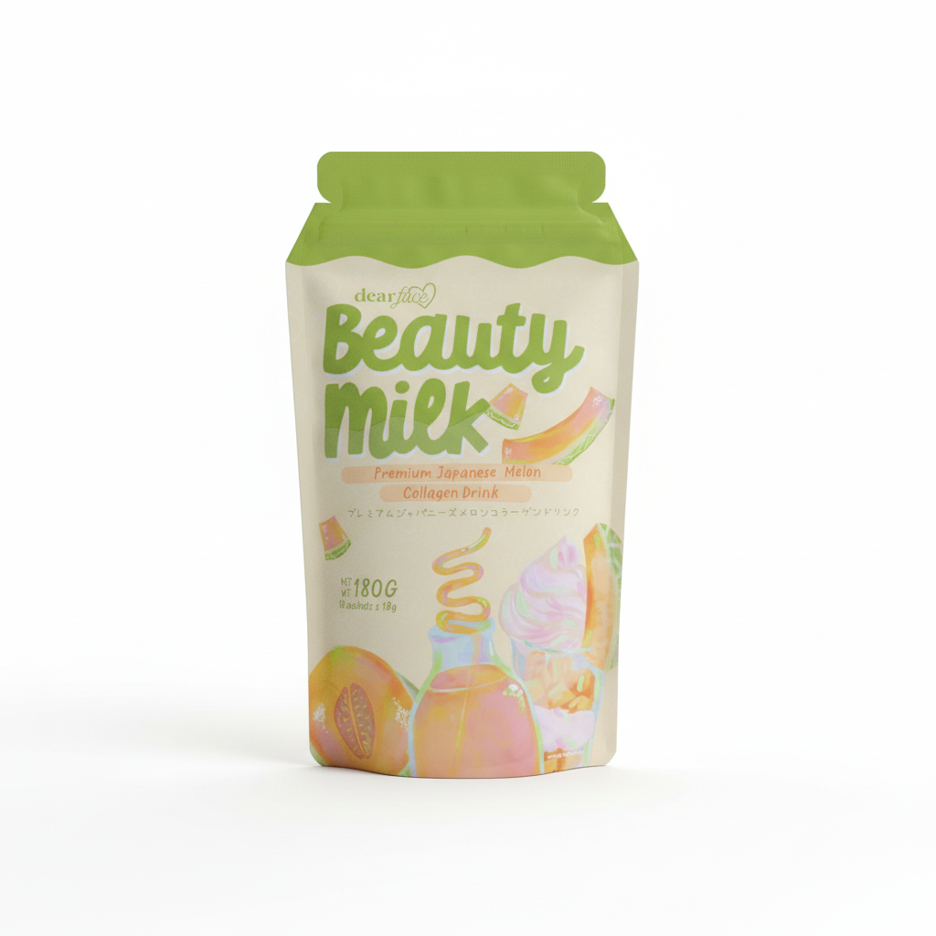 Dear Face Beauty Milk | Premium Japanese Melon Collagen Drink (10 Sachets)