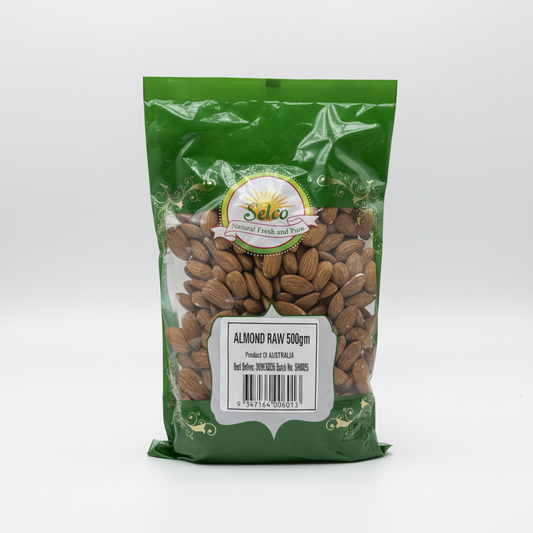 Selco Raw Almonds (Premium Kernels) | 500g Value Pack